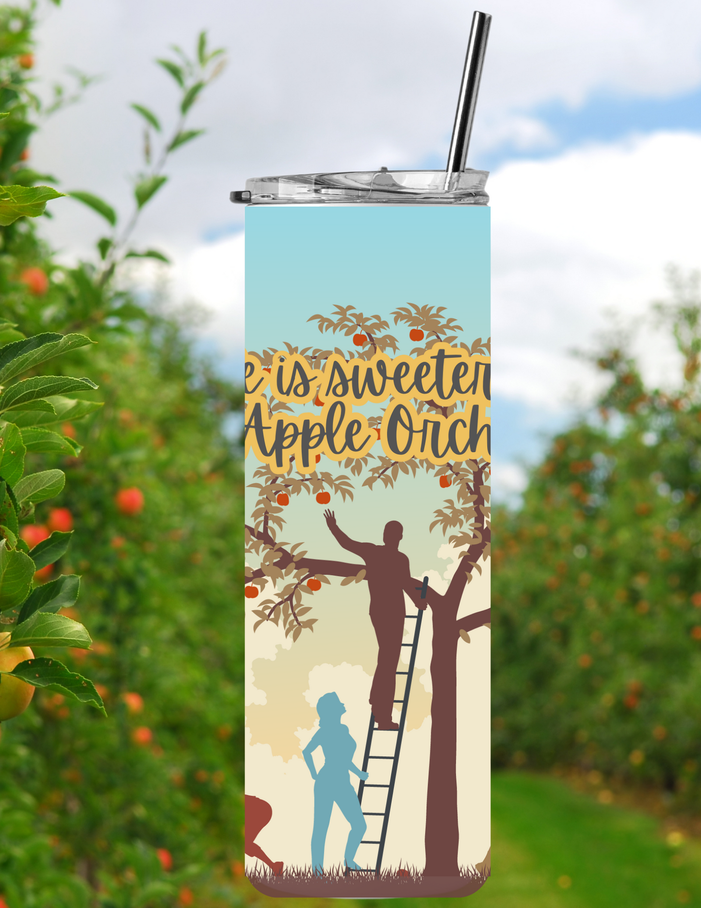 Sweeter in the Apple Orchard sublimated tumbler